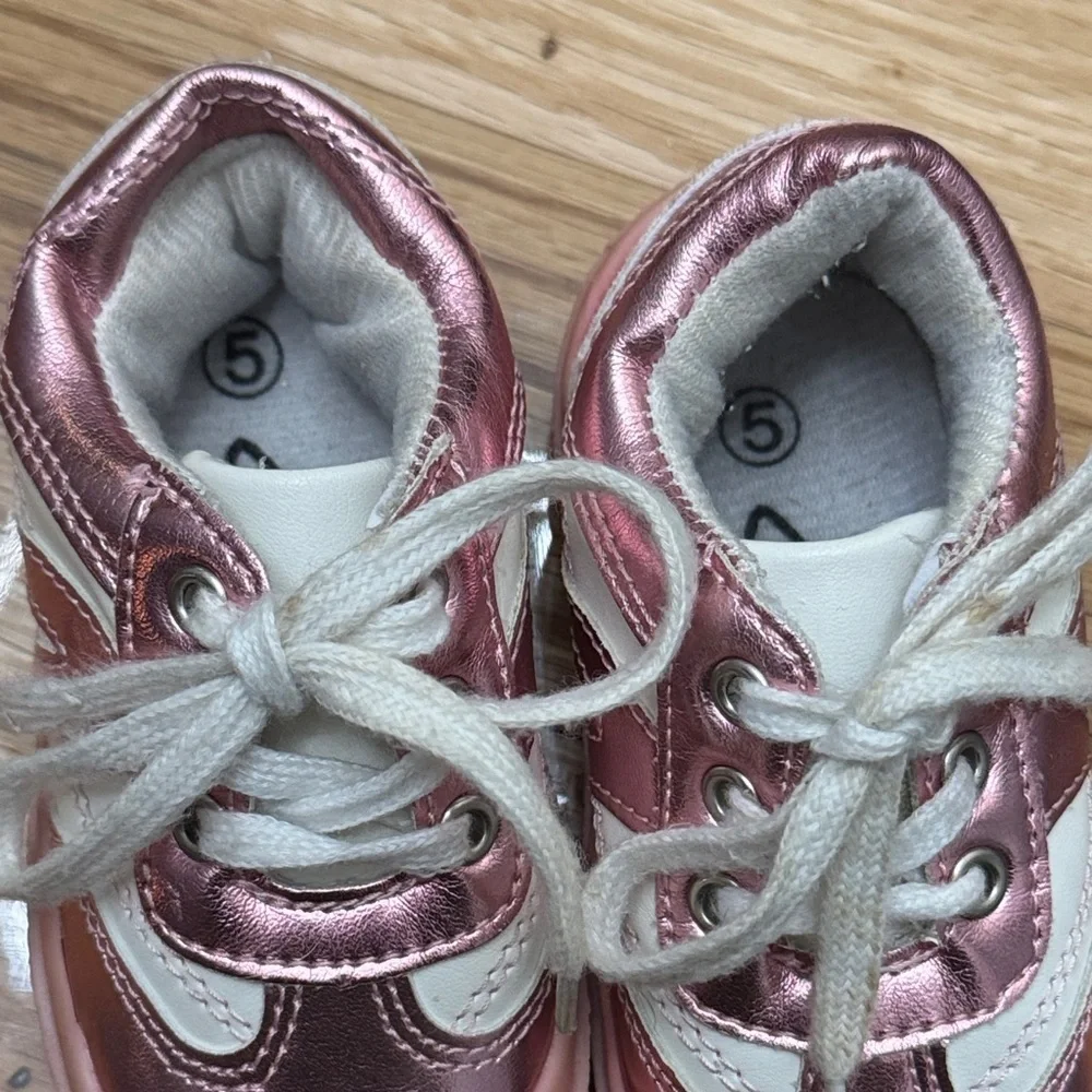 Rising Star Pink and White Toddler Sneakers